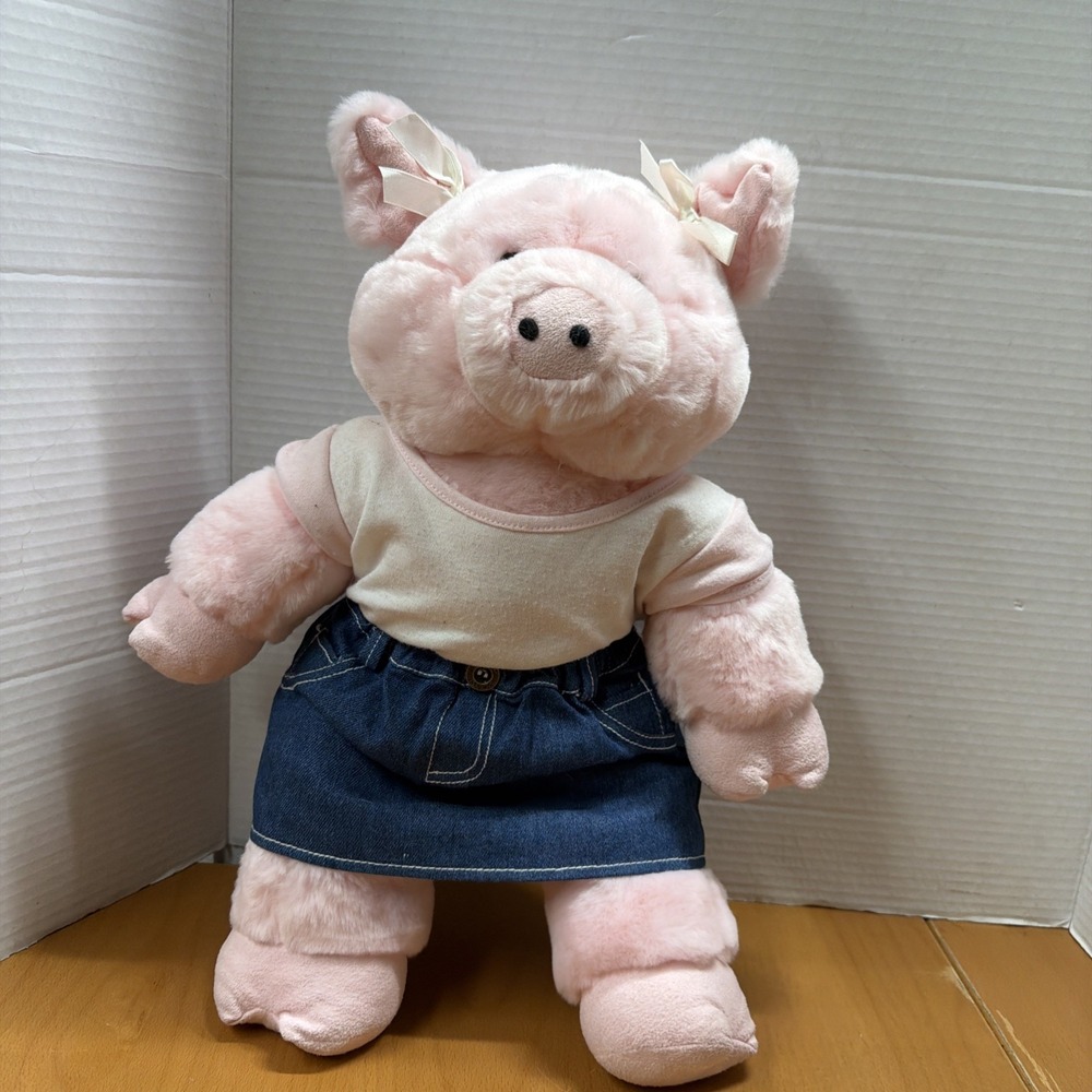 Build A Bear Workshop BAB  Pudgie Pig Pink Plush Retired 17 Inches